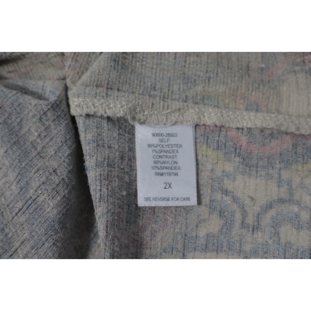 Cottage Core Babie Doll Laced Women's Top Puffed Sleeves Floral 2X‎ Slit Neck - Picture 3 of 7